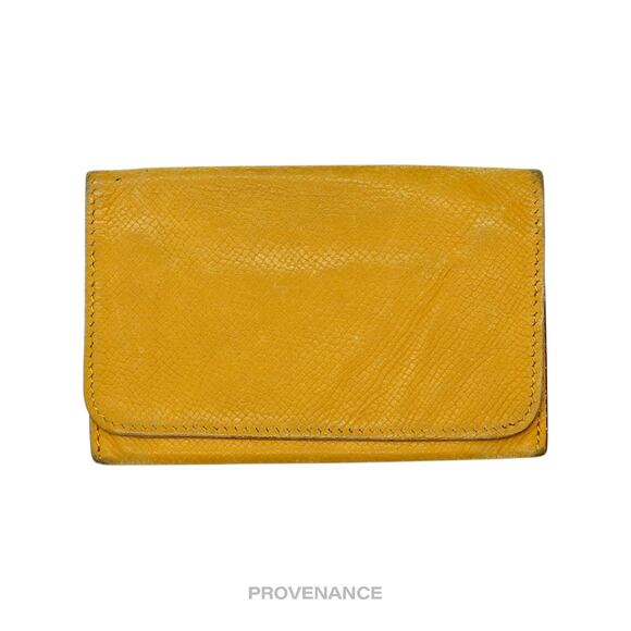 🔴 Hermès Silk in Card Wallet - Gold Yellow Epsom Leather